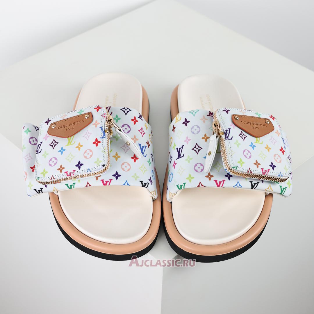 New Louis Vuitton LV x TM Monogram Pool Pillow Flat Comfort Mule Slippers "White" 1AGVQO Shoes