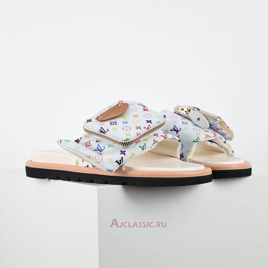 New Louis Vuitton LV x TM Monogram Pool Pillow Flat Comfort Mule Slippers "White" 1AGVQO Shoes