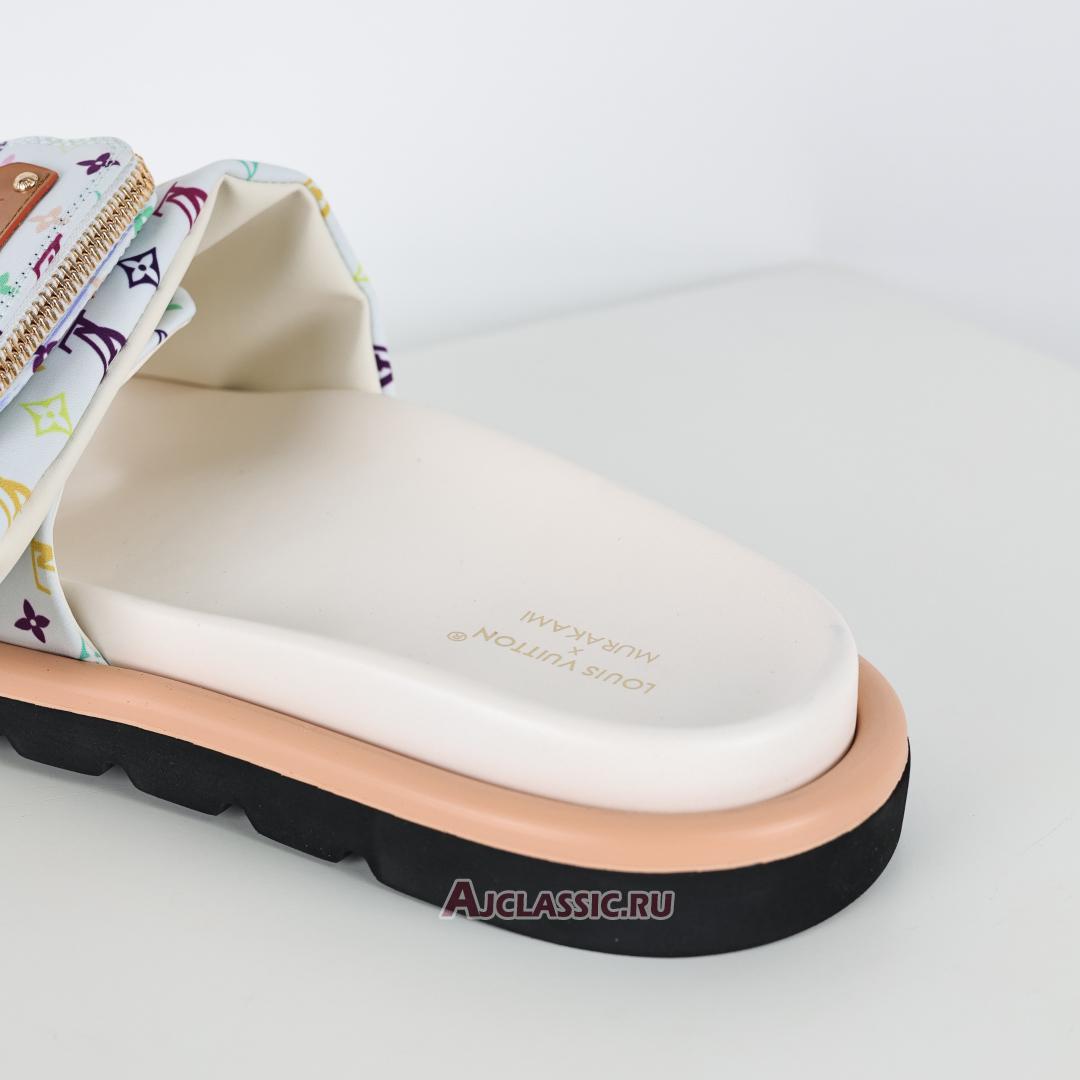 New Louis Vuitton LV x TM Monogram Pool Pillow Flat Comfort Mule Slippers "White" 1AGVQO Shoes