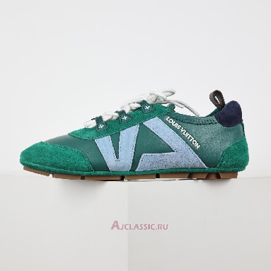 Buy Louis Vuitton LV Sneakerina Sneakers Suede Green Blue Green 1AHNDU Quality Reps Replicas Shoes