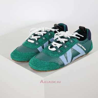 Buy Louis Vuitton LV Sneakerina Sneakers Suede Green Blue Green 1AHNDU Quality Reps Replicas Shoes