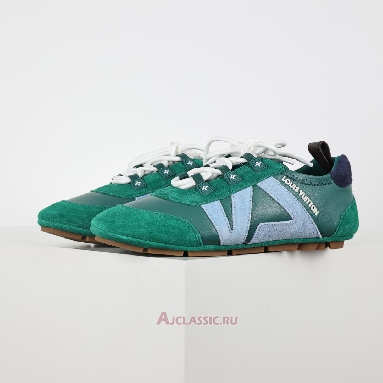 Buy Louis Vuitton LV Sneakerina Sneakers Suede Green Blue Green 1AHNDU Quality Reps Replicas Shoes