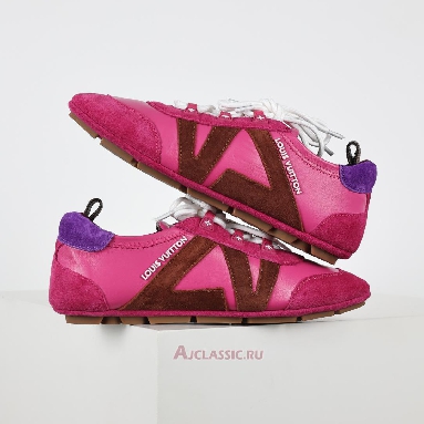 Buy Louis Vuitton LV Sneakerina Sneakers Suede Fuchsia Pink Pink 1AHNEA Quality Reps Replicas Shoes