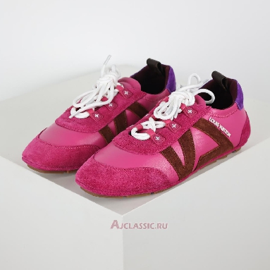 Buy Louis Vuitton LV Sneakerina Sneakers Suede Fuchsia Pink Pink 1AHNEA Quality Reps Replicas Shoes