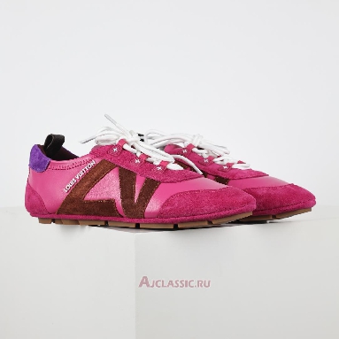 Buy Louis Vuitton LV Sneakerina Sneakers Suede Fuchsia Pink Pink 1AHNEA Quality Reps Replicas Shoes