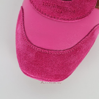 Buy Louis Vuitton LV Sneakerina Sneakers Suede Fuchsia Pink Pink 1AHNEA Quality Reps Replicas Shoes