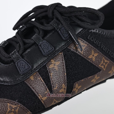 Buy Louis Vuitton LV Sneakerina Sneakers Black Brown Monogram Black 1AHNDM Quality Reps Replicas Shoes