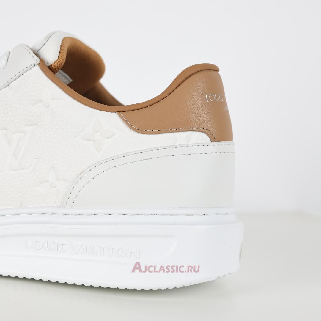 New Louis Vuitton LV Beverly Hills "White Brown Monogram Embossed" 1A8V3H Shoes