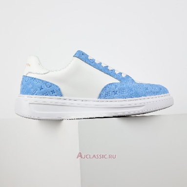 Buy Louis Vuitton LV Beverly Hills Sneaker Suede Blue White Monogram Embossed Blue 1ACQHA-2 Quality Reps Replicas Shoes
