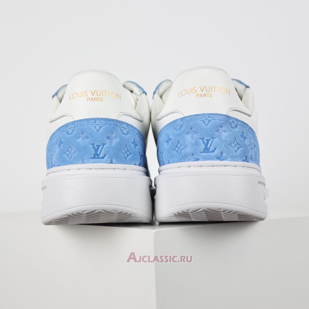 New Louis Vuitton LV Beverly Hills Sneaker Suede "Blue White Monogram Embossed" 1ACQHA-2 Shoes