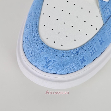 Buy Louis Vuitton LV Beverly Hills Sneaker Suede Blue White Monogram Embossed Blue 1ACQHA-2 Quality Reps Replicas Shoes