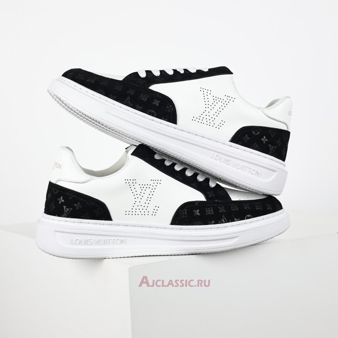 New Louis Vuitton LV Beverly Hills Sneaker Suede "Black White Monogram Embossed" 1ACQL0-2 Shoes