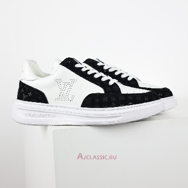 Buy Louis Vuitton LV Beverly Hills Sneaker Suede Black White Monogram Embossed Black 1ACQL0-2 Quality Reps Replicas Shoes