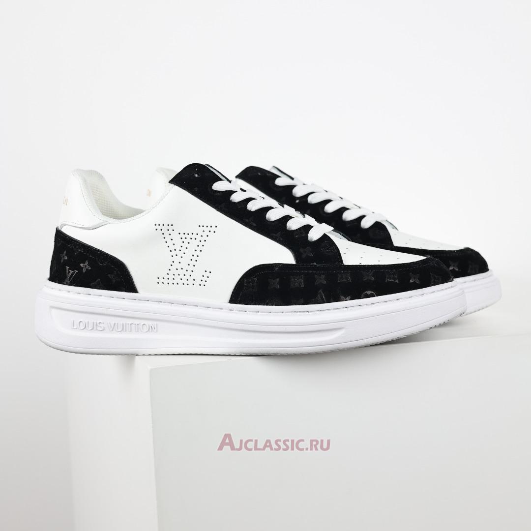 New Louis Vuitton LV Beverly Hills Sneaker Suede "Black White Monogram Embossed" 1ACQL0-2 Shoes