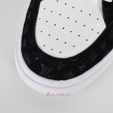 Buy Louis Vuitton LV Beverly Hills Sneaker Suede Black White Monogram Embossed Black 1ACQL0-2 Quality Reps Replicas Shoes