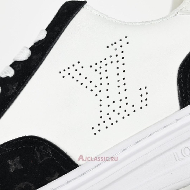 Buy Louis Vuitton LV Beverly Hills Sneaker Suede Black White Monogram Embossed Black 1ACQL0-2 Quality Reps Replicas Shoes