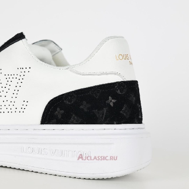 Buy Louis Vuitton LV Beverly Hills Sneaker Suede Black White Monogram Embossed Black 1ACQL0-2 Quality Reps Replicas Shoes