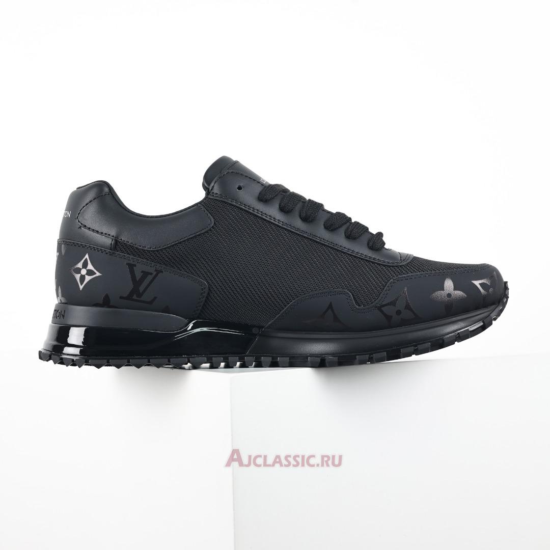 New Louis Vuitton LV Run Away Sneaker "Black Mesh with Monogram Deco" 1A9FFE Shoes