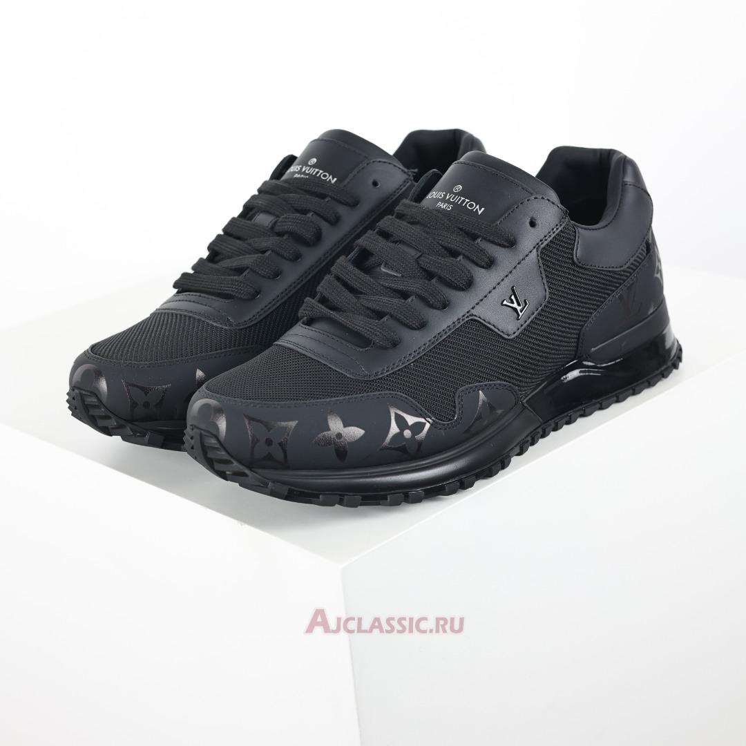 New Louis Vuitton LV Run Away Sneaker "Black Mesh with Monogram Deco" 1A9FFE Shoes