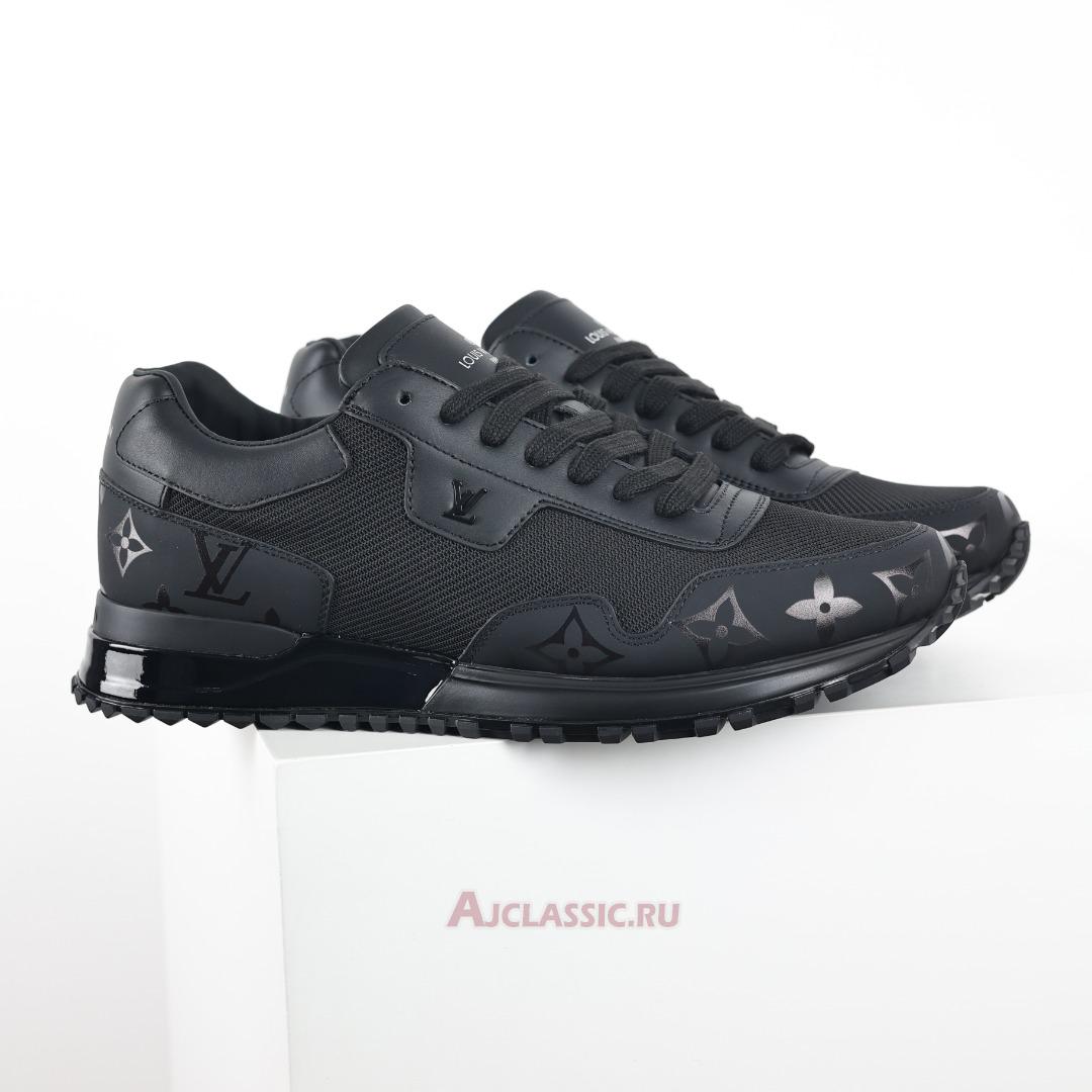 New Louis Vuitton LV Run Away Sneaker "Black Mesh with Monogram Deco" 1A9FFE Shoes