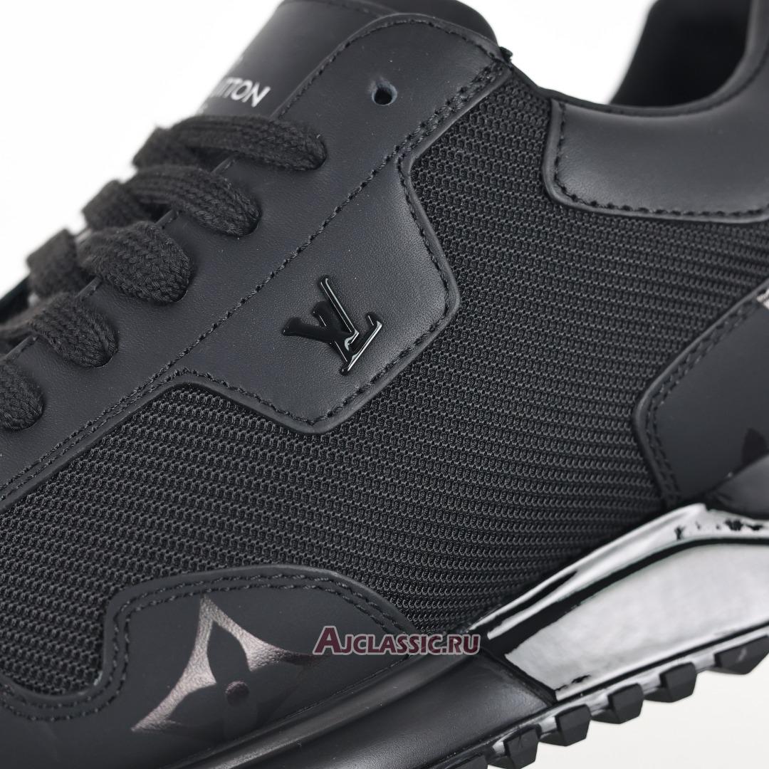 New Louis Vuitton LV Run Away Sneaker "Black Mesh with Monogram Deco" 1A9FFE Shoes