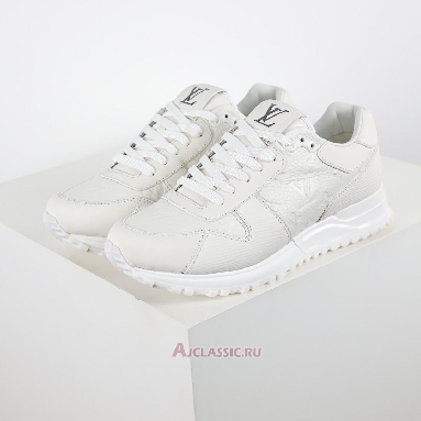 Buy Louis Vuitton LV Run Away Sneaker Monogram Embossed Leather White White 1A9ZK8 Quality Reps Replicas Shoes