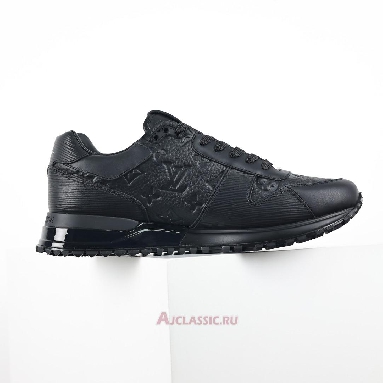 Buy Louis Vuitton LV Run Away Sneaker Monogram Embossed Leather Black Black 1A9ZKQ Quality Reps Replicas Shoes