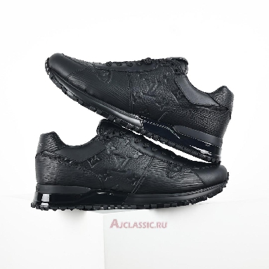 Buy Louis Vuitton LV Run Away Sneaker Monogram Embossed Leather Black Black 1A9ZKQ Quality Reps Replicas Shoes