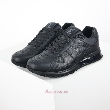 Buy Louis Vuitton LV Run Away Sneaker Monogram Embossed Leather Black Black 1A9ZKQ Quality Reps Replicas Shoes
