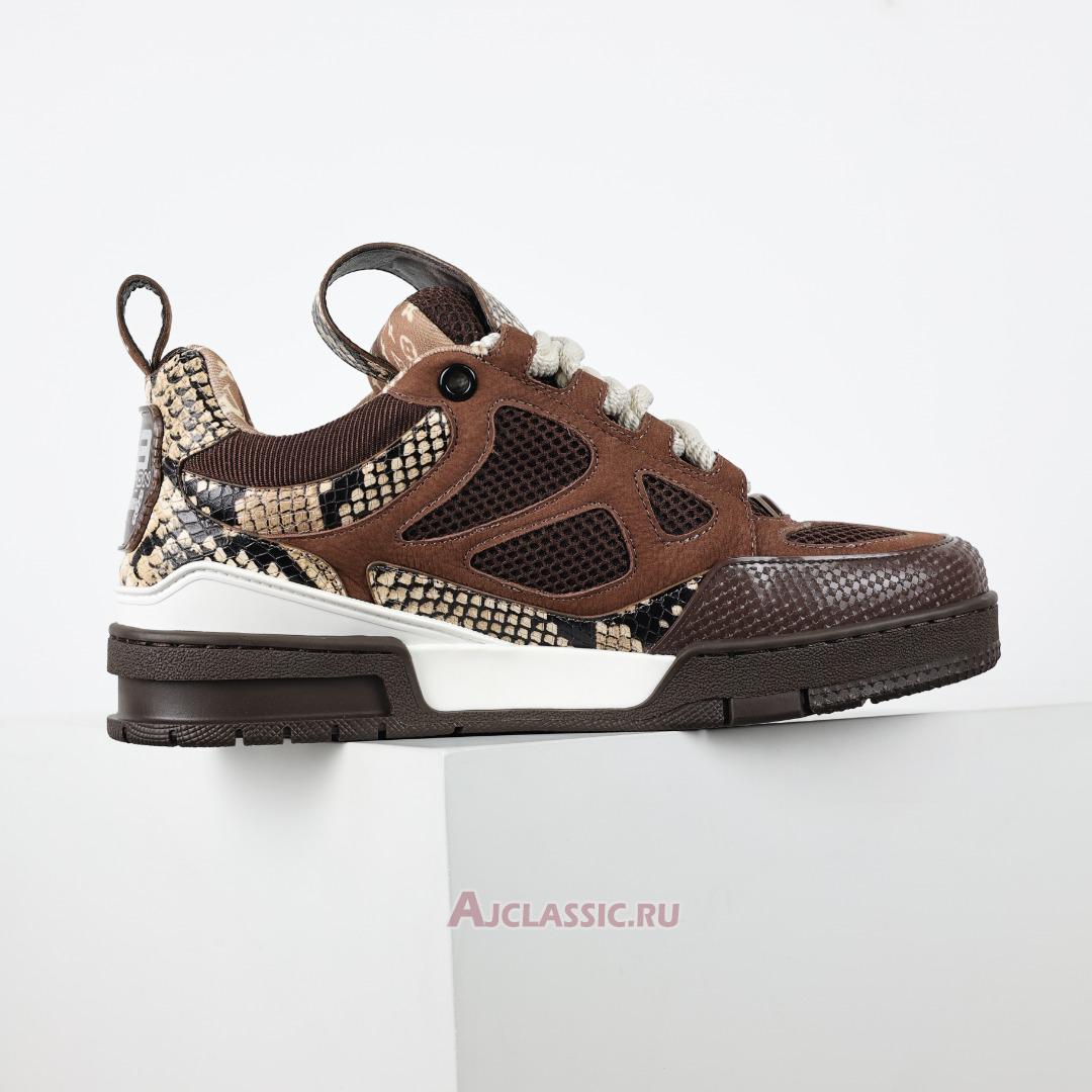 New Louis Vuitton LV Skate Sneaker "Brown Snakeskin" 1ABMG6 Shoes