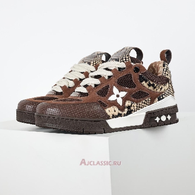 Buy Louis Vuitton LV Skate Sneaker Brown Snakeskin Brown 1ABMG6 Quality Reps Replicas Shoes