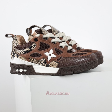 Buy Louis Vuitton LV Skate Sneaker Brown Snakeskin Brown 1ABMG6 Quality Reps Replicas Shoes