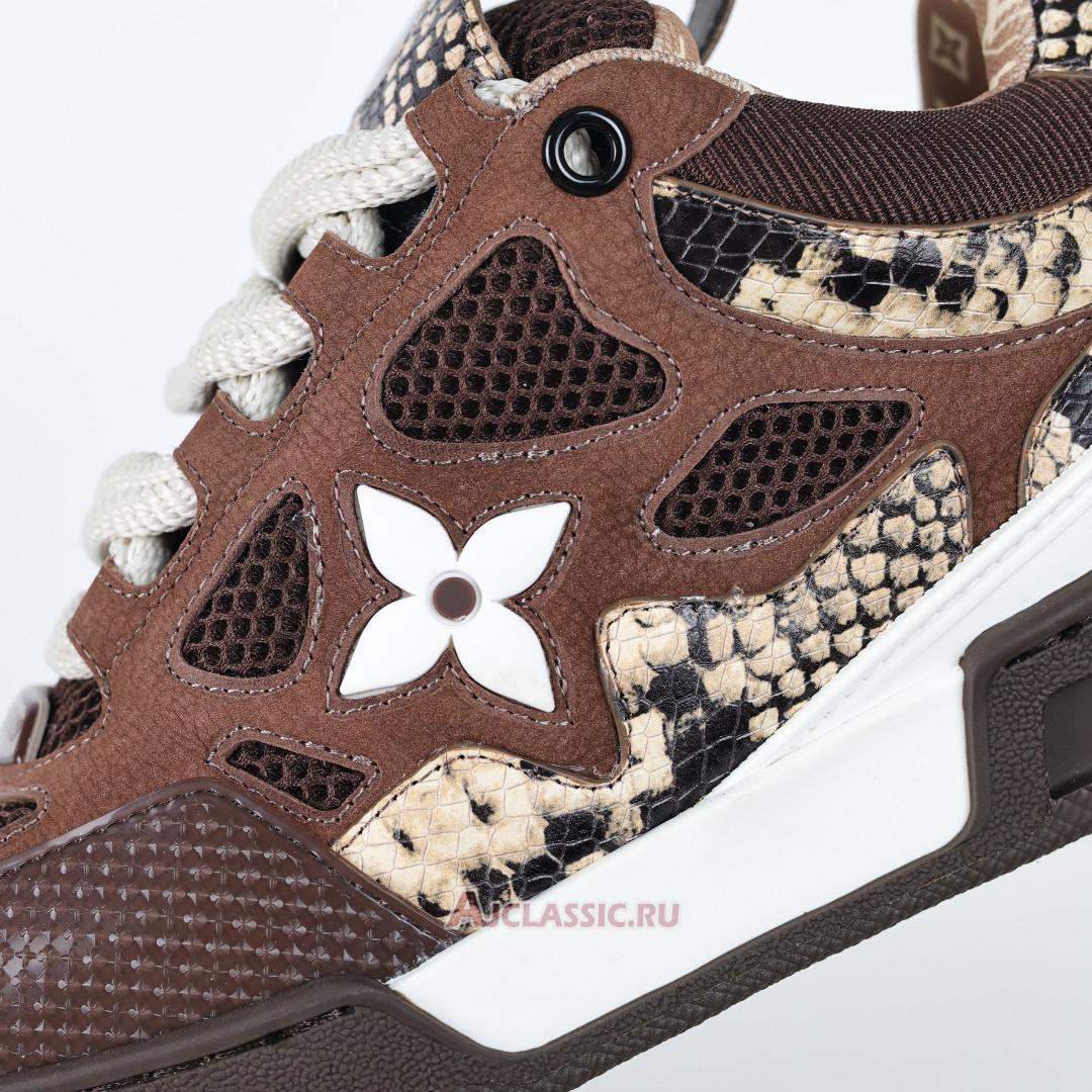New Louis Vuitton LV Skate Sneaker "Brown Snakeskin" 1ABMG6 Shoes