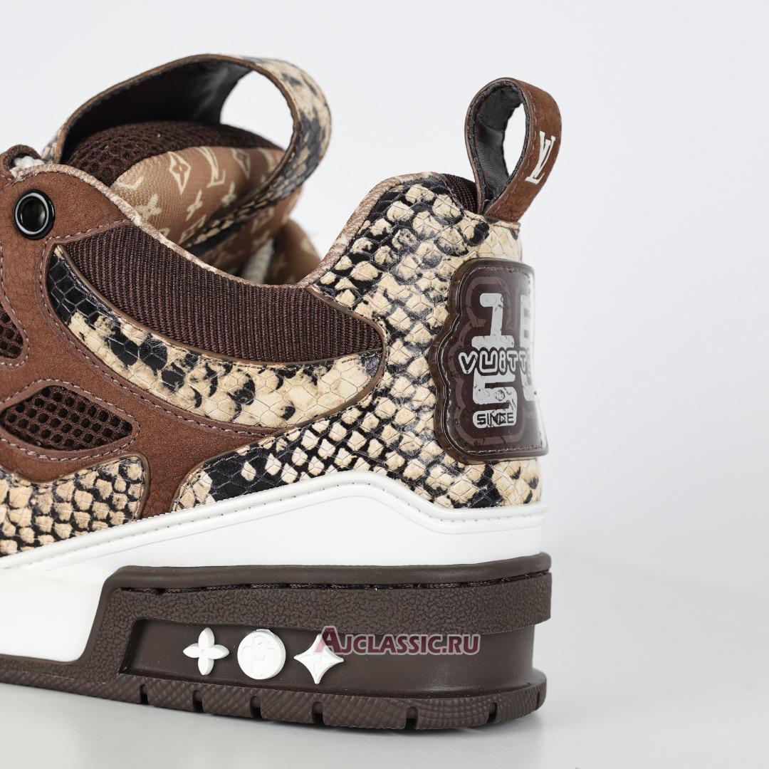 New Louis Vuitton LV Skate Sneaker "Brown Snakeskin" 1ABMG6 Shoes