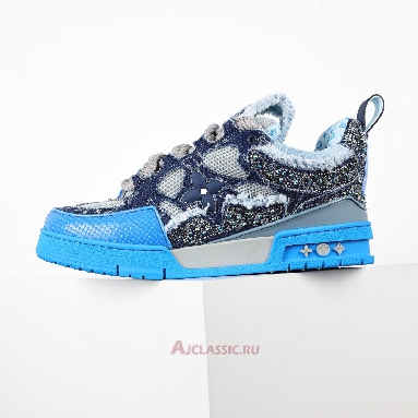 Buy Swarovski x Louis Vuitton LV Skate Sneaker Blue Monogram Blue 1ABMHC Quality Reps Replicas Shoes