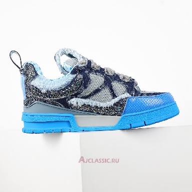 Buy Swarovski x Louis Vuitton LV Skate Sneaker Blue Monogram Blue 1ABMHC Quality Reps Replicas Shoes