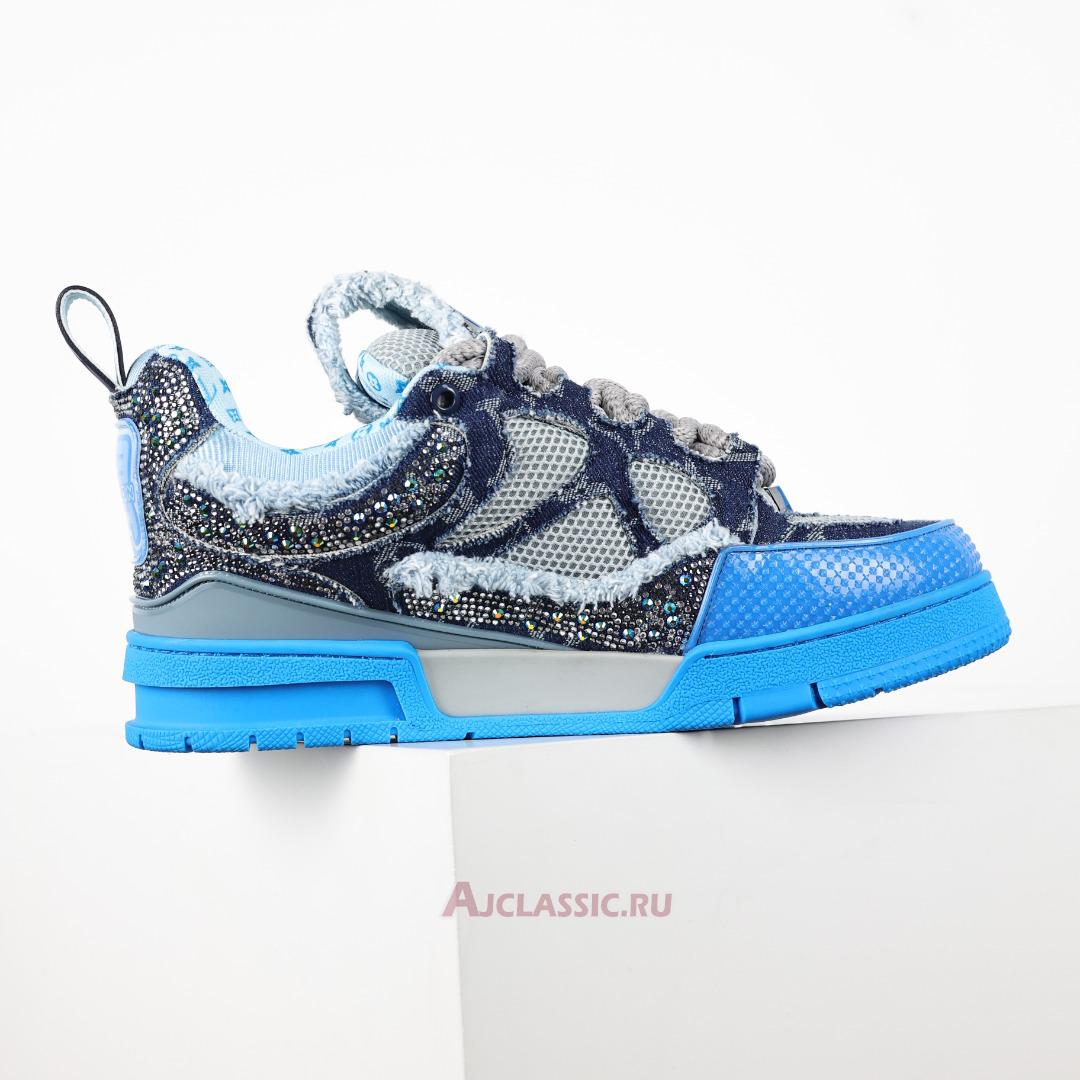 New Swarovski x Louis Vuitton LV Skate Sneaker "Blue Monogram" 1ABMHC Shoes