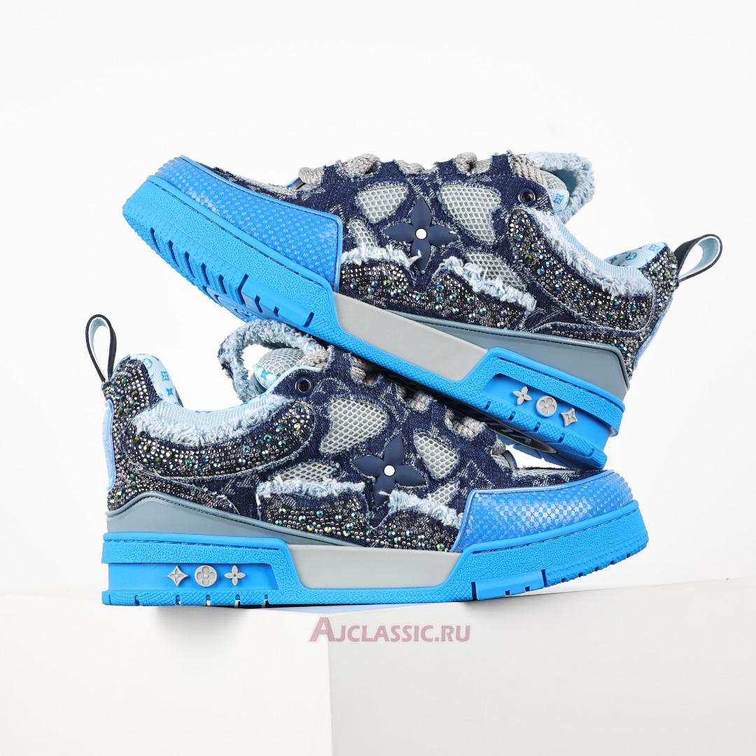 New Swarovski x Louis Vuitton LV Skate Sneaker "Blue Monogram" 1ABMHC Shoes
