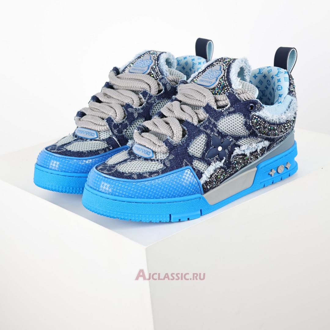 New Swarovski x Louis Vuitton LV Skate Sneaker "Blue Monogram" 1ABMHC Shoes