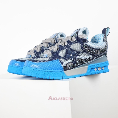 Buy Swarovski x Louis Vuitton LV Skate Sneaker Blue Monogram Blue 1ABMHC Quality Reps Replicas Shoes
