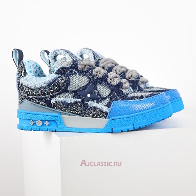 Buy Swarovski x Louis Vuitton LV Skate Sneaker Blue Monogram Blue 1ABMHC Quality Reps Replicas Shoes