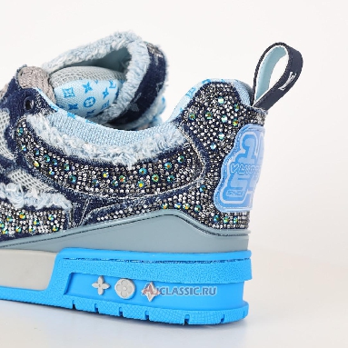 Buy Swarovski x Louis Vuitton LV Skate Sneaker Blue Monogram Blue 1ABMHC Quality Reps Replicas Shoes