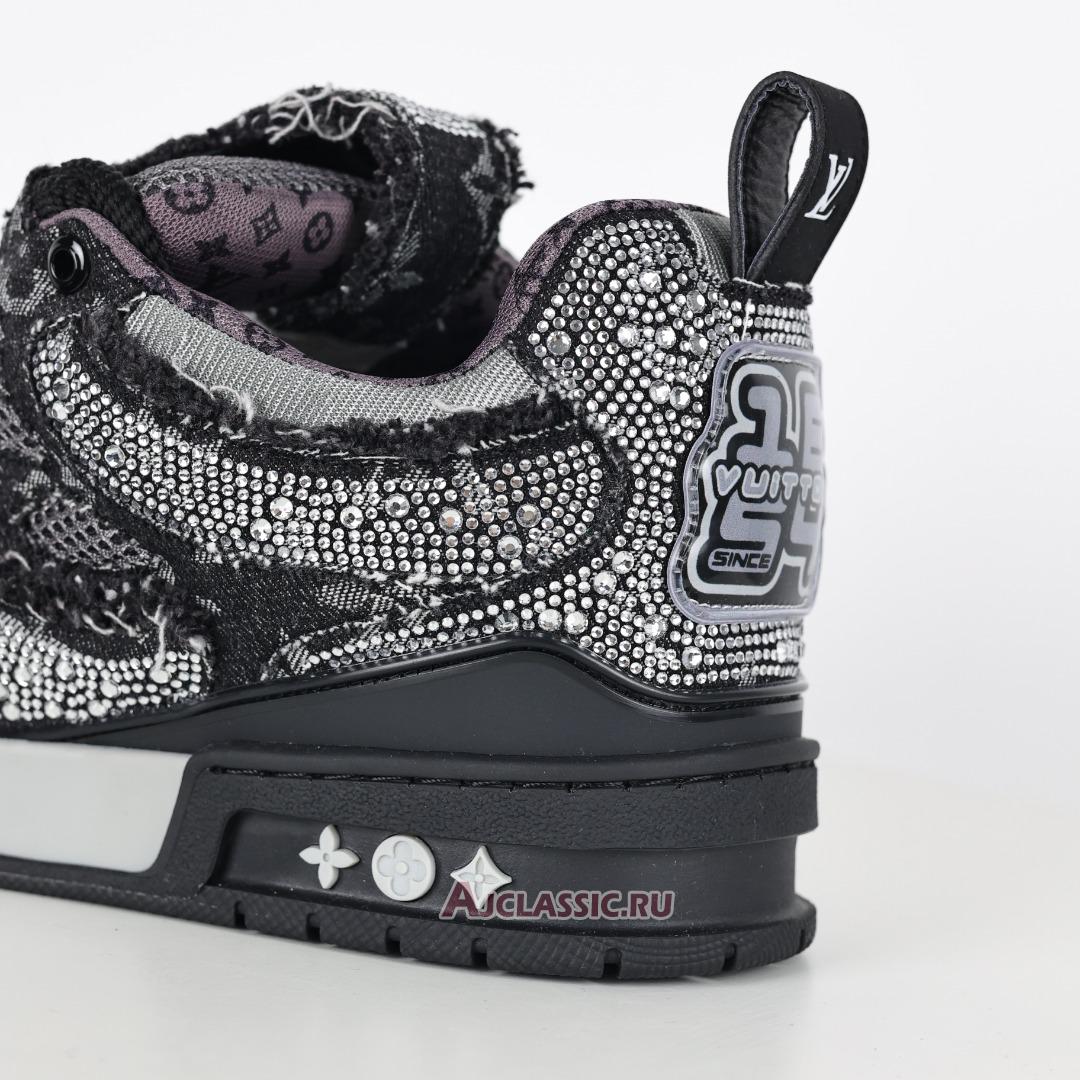 New Swarovski x Louis Vuitton LV Skate Sneaker "Black Monogran" 1ABMHV-2 Shoes