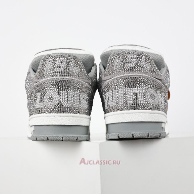 Buy Louis Vuitton LV Trainer Sneaker Grey Beige Crystal Grey 1AA6PV-3 Quality Reps Replicas Shoes
