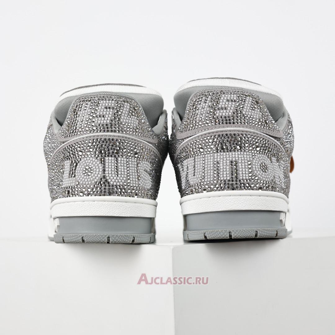New Louis Vuitton LV Trainer Sneaker "Grey Beige Crystal" 1AA6PV-3 Shoes