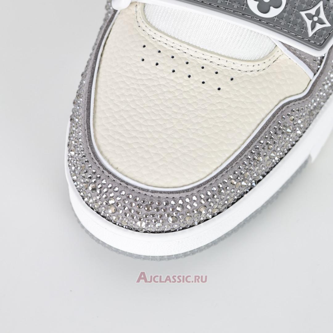 New Louis Vuitton LV Trainer Sneaker "Grey Beige Crystal" 1AA6PV-3 Shoes
