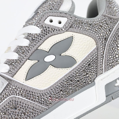 Buy Louis Vuitton LV Trainer Sneaker Grey Beige Crystal Grey 1AA6PV-3 Quality Reps Replicas Shoes