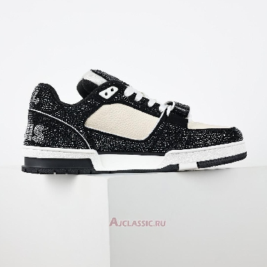 Buy Louis Vuitton LV Trainer Sneaker Black Beige Crystal Black 1AA6PV-4 Quality Reps Replicas Shoes