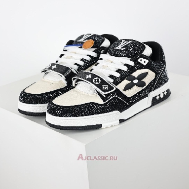 Buy Louis Vuitton LV Trainer Sneaker Black Beige Crystal Black 1AA6PV-4 Quality Reps Replicas Shoes