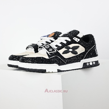 Buy Louis Vuitton LV Trainer Sneaker Black Beige Crystal Black 1AA6PV-4 Quality Reps Replicas Shoes